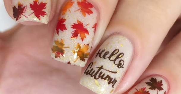 DIY Hello Autumn Leaf Nails