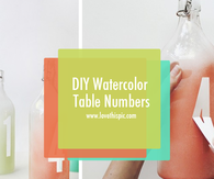 DIY Watercolor Table Numbers