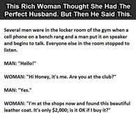 This woman thought she had the perfect husband until he said this