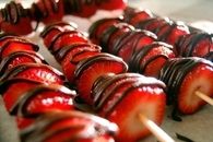 Chocolate strawberries on a stick