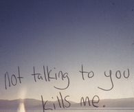 Not talking to you