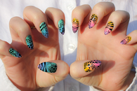 Rainbow Faded Animal Nails