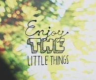 Enjoy the little things