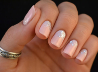 Pink shimmer nails