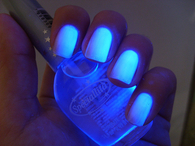 Blue glow in the dark nails