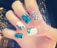 Blue animal print design