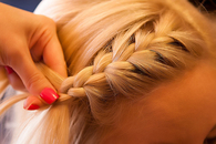 Blonde braided hair