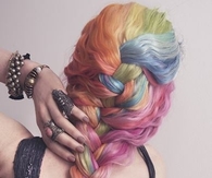Rainbow vintage braided hair