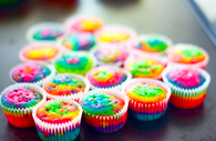 Rainbow cupcakes