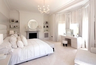 Elegant powder white bedroom