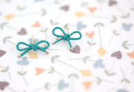 Leather reminder bow earrings