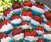 July 4th Coconut Sprinkled Strawberries