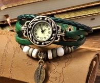 WAWO Quartz Fashion Wrap Around Leather Bracelet