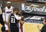 Future Hall of Fame players Wade and Tim Duncan