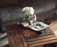 Vintage wine crate coffee table