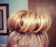 Stylish blonde bun