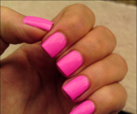 Hot pink square nails