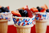 Red White and Blue Fruit Cones