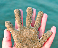 Sandy handprint keepsake