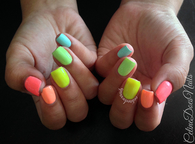 Neon colored nails