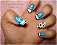 Blue sneaker nails