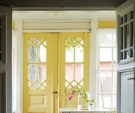 Yellow french doors