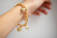 Gold heart bracelet