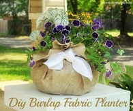 DIY Burlap Fabric Planter