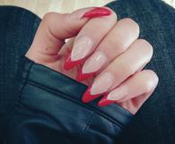 Stiletto red nails