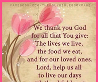 We thank you God