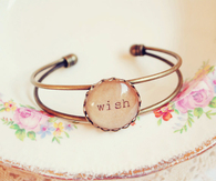 Antique bronze wish bracelet