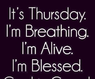 It's Thursday