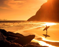 Surfing at Sunset