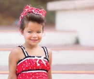 Cute Red Nautical Little Miss Swimsuit