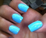 Sky blue nails