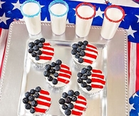 July 4th Strawberry and Blueberry Cupcakes