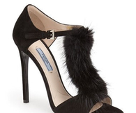 Prada Fur Trimmed Sandal