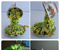 DIY Topiary Flower Flying Cup Decor