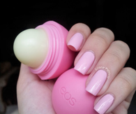 Pink nails and eos lip balm