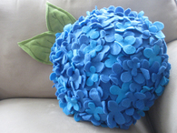 Homemade Felt Hydrangea Pillow