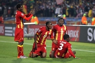 Team Ghana celebrates Goal