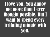 I love you