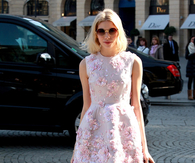 Short Pink Summer Dress with Rose Applique
