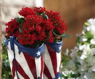 Patriotic Painted Cowboy Boot Planter