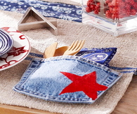Blue Denim Pocket Untincil Holder