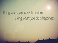Doing what you like is freedom