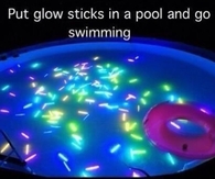 Glow Sticks In Swimming Pool