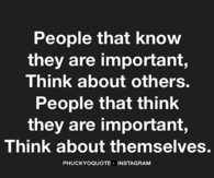 People that Know They Are Important
