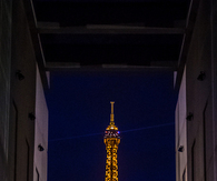 Eiffel tower gold lights