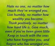 Hate no one